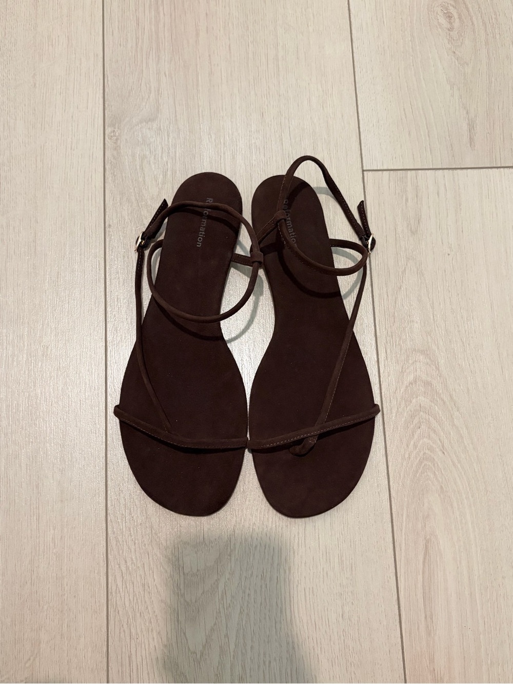 Reformation Brown Strappy Flat Sandal - Picture 3 of 4